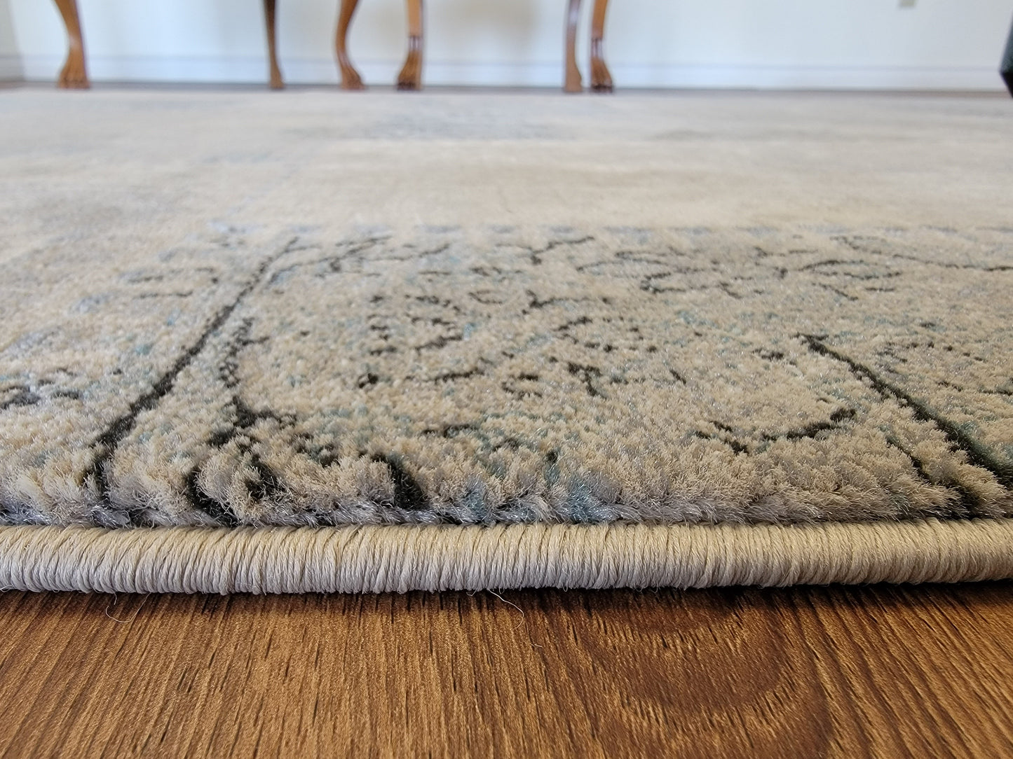 Baguette Modern Traditional Area Rug. Gray and Light Blue
