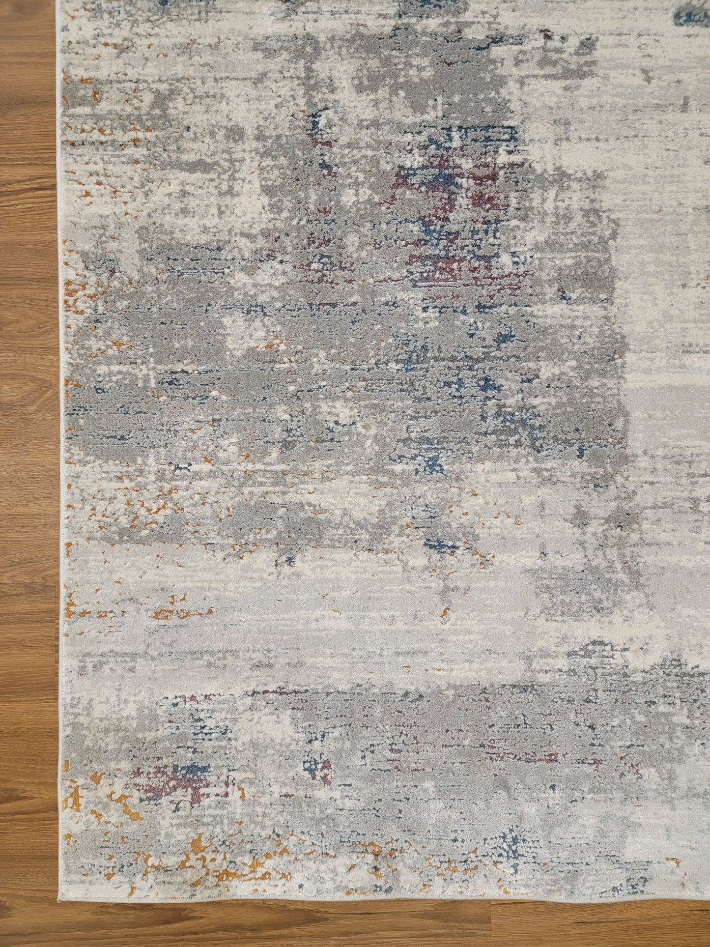 LaDome Abstract Runner. White, and Gray with Tiny Lilac Patches
