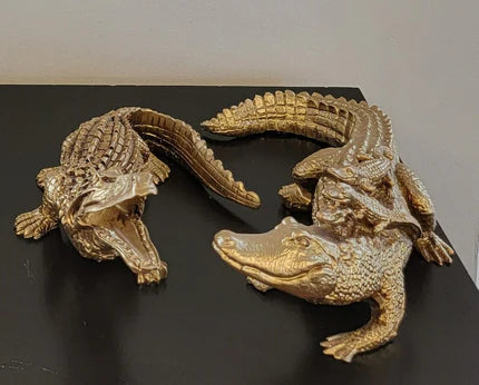 Regal Alligator Sculpture Decor