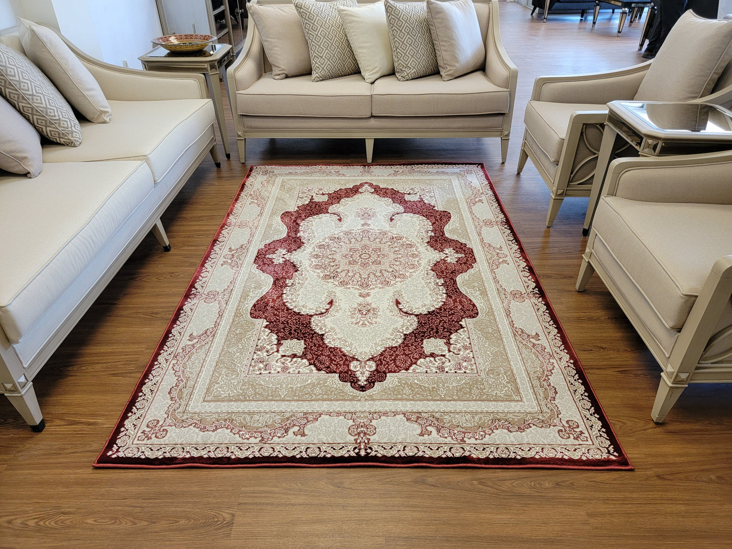 Avangard Oriental Area Rug. Beige, Brown, and Red