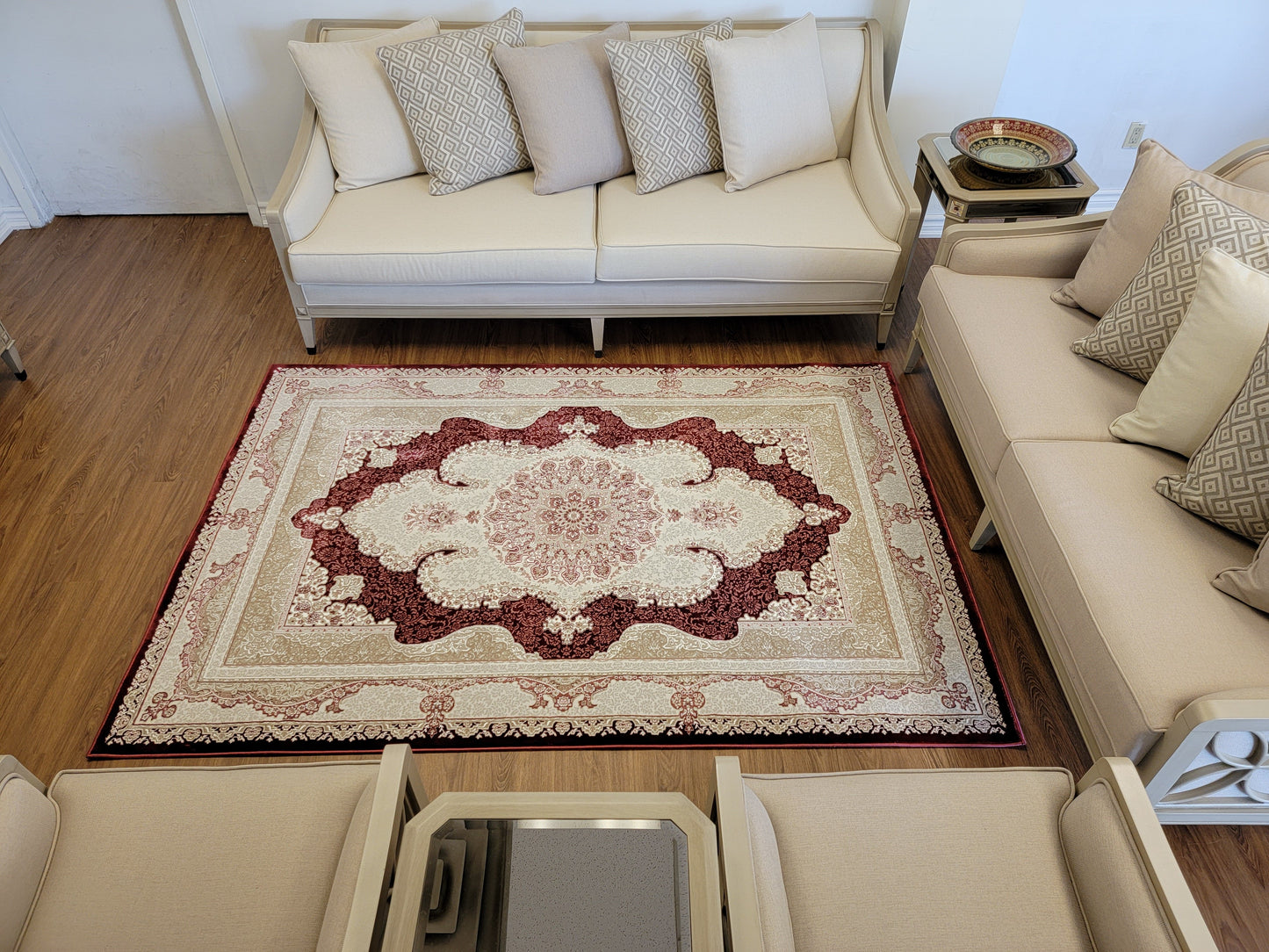 Avangard Oriental Area Rug. Beige, Brown, and Red