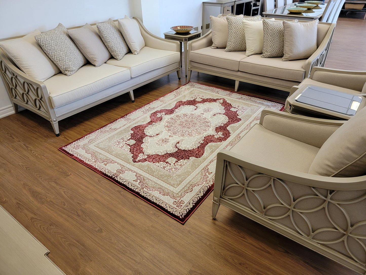 Avangard Oriental Area Rug. Beige, Brown, and Red
