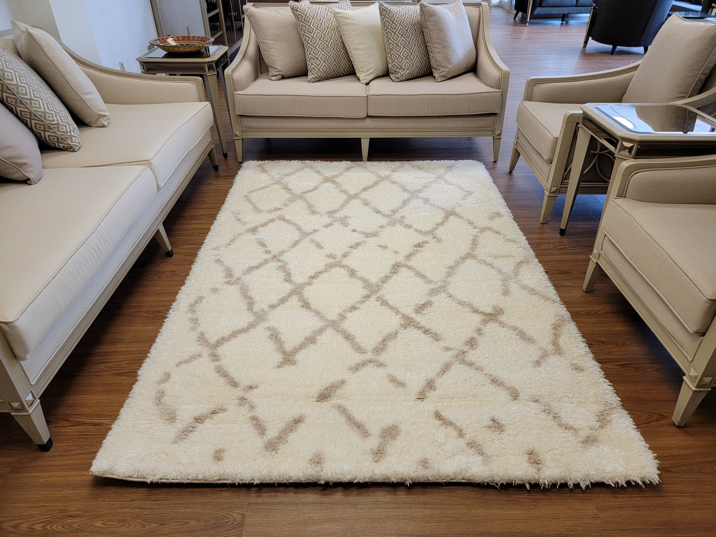 Flokati Shag Area Rug. White and Cream
