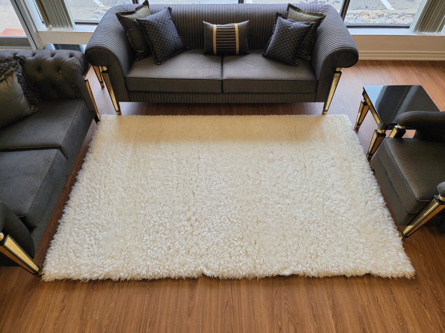 Flokati Shag Area Rug. White Color