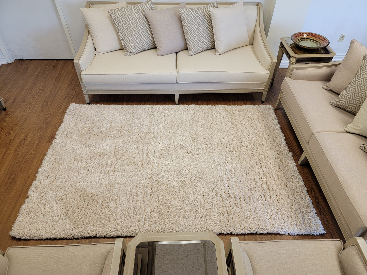 Flokati Shag Area Rug. Ivory Color