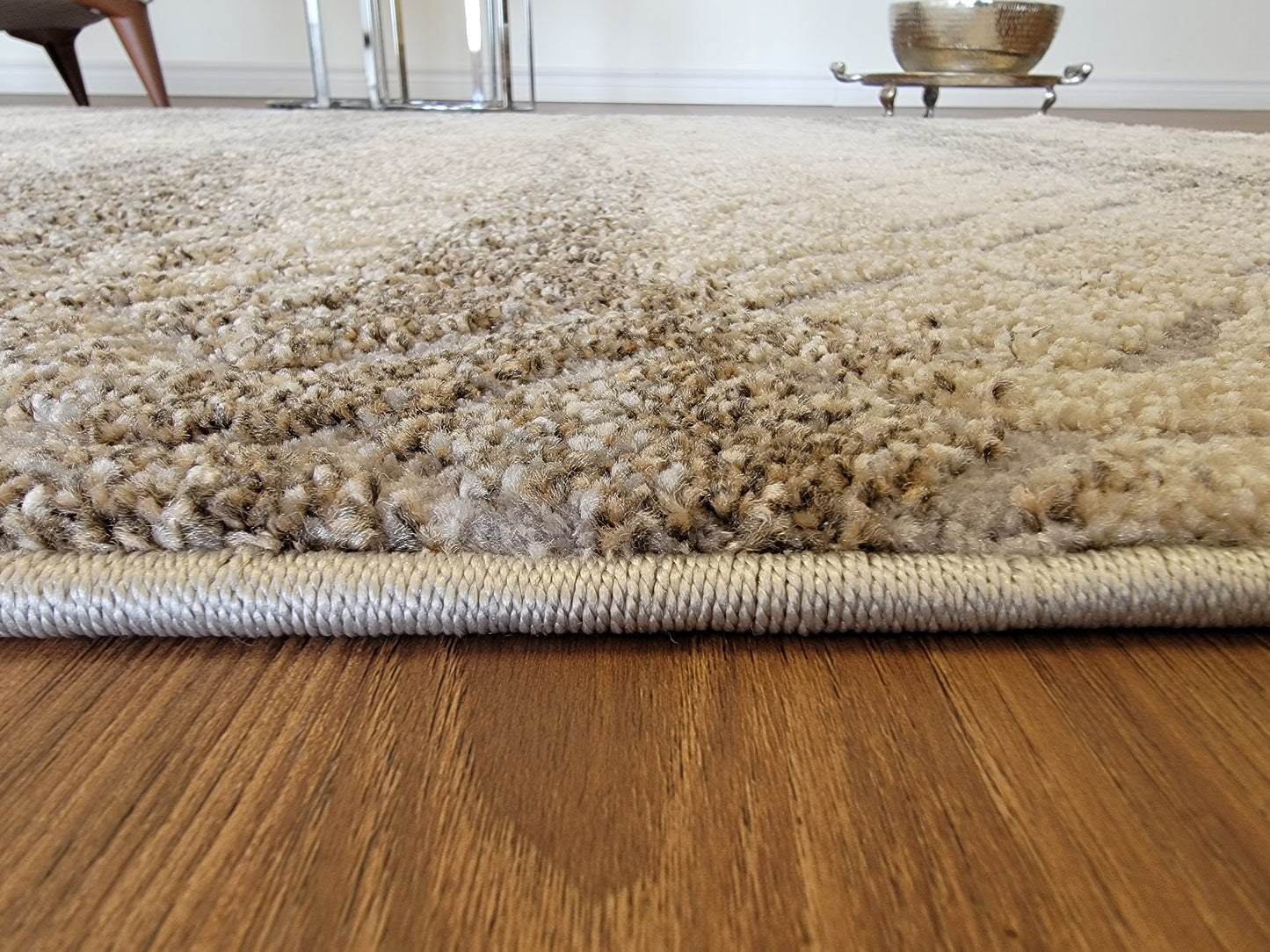 Ibiza Geometric Area Rug. Ivory, Brown, and Blue-Gray