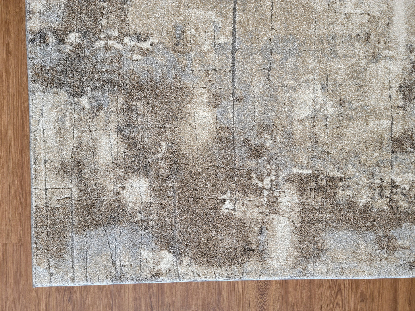 Ibiza Abstract Area Rug. Ivory, Sandy Brown, and Gray