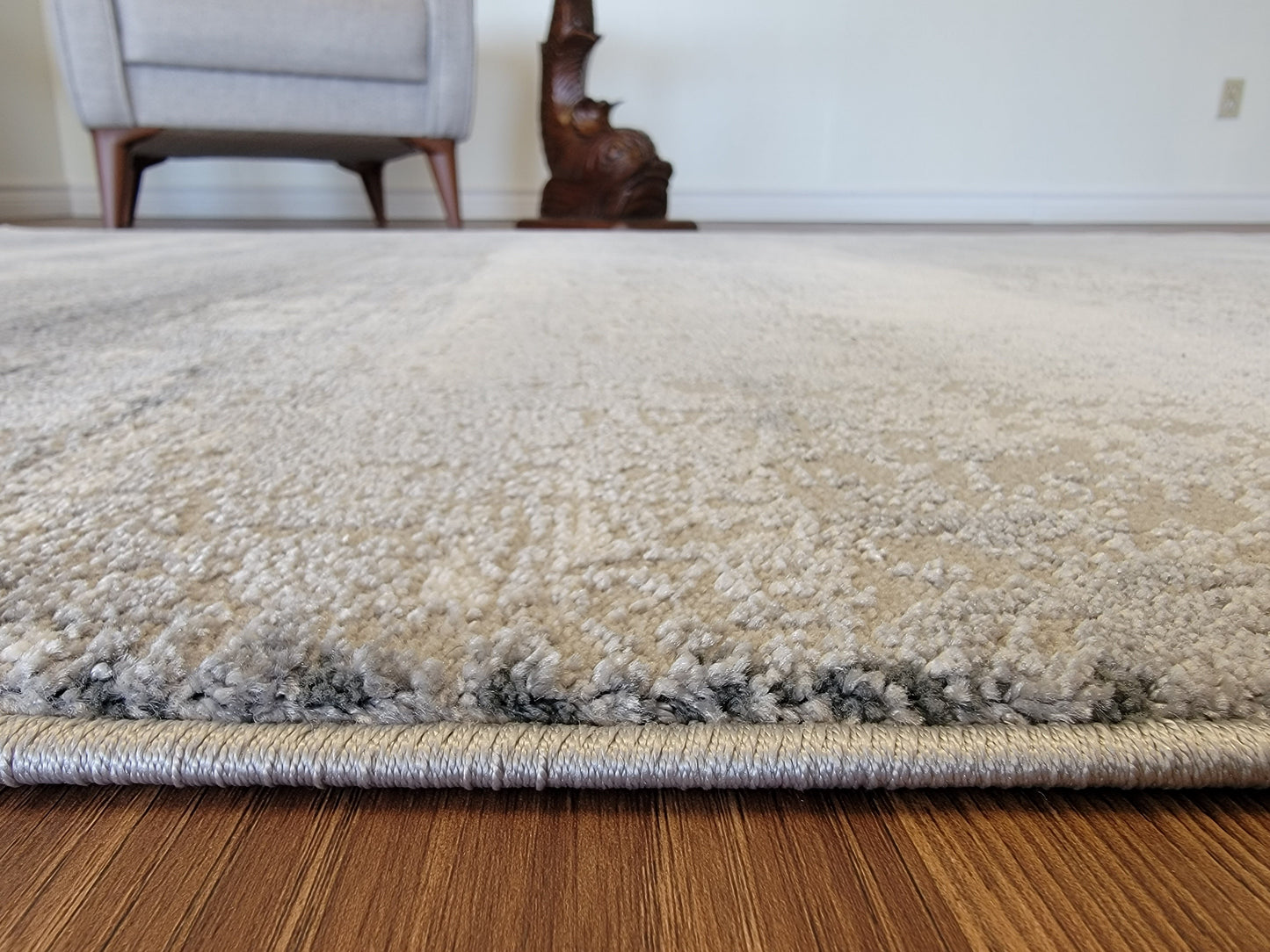 Venus Abstract Area Rug. Ash Gray and Dim Gray